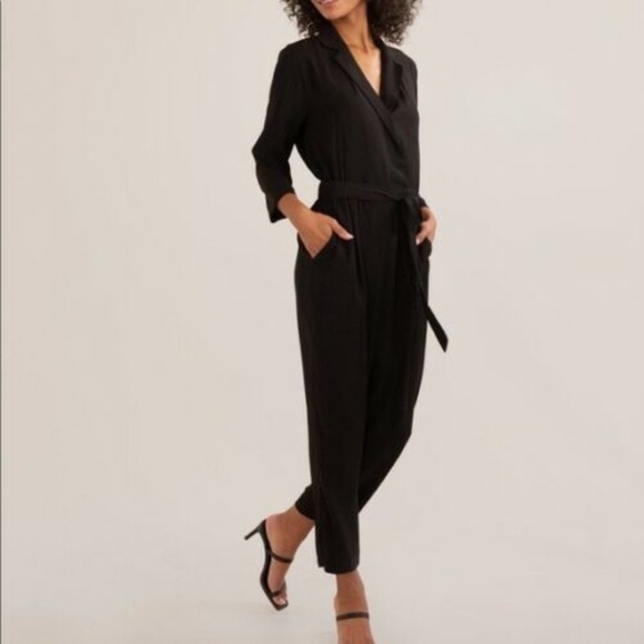 MODERN CITIZEN Mariska Wrap Front Jumpsuit Black-L - Picture 1 of 8